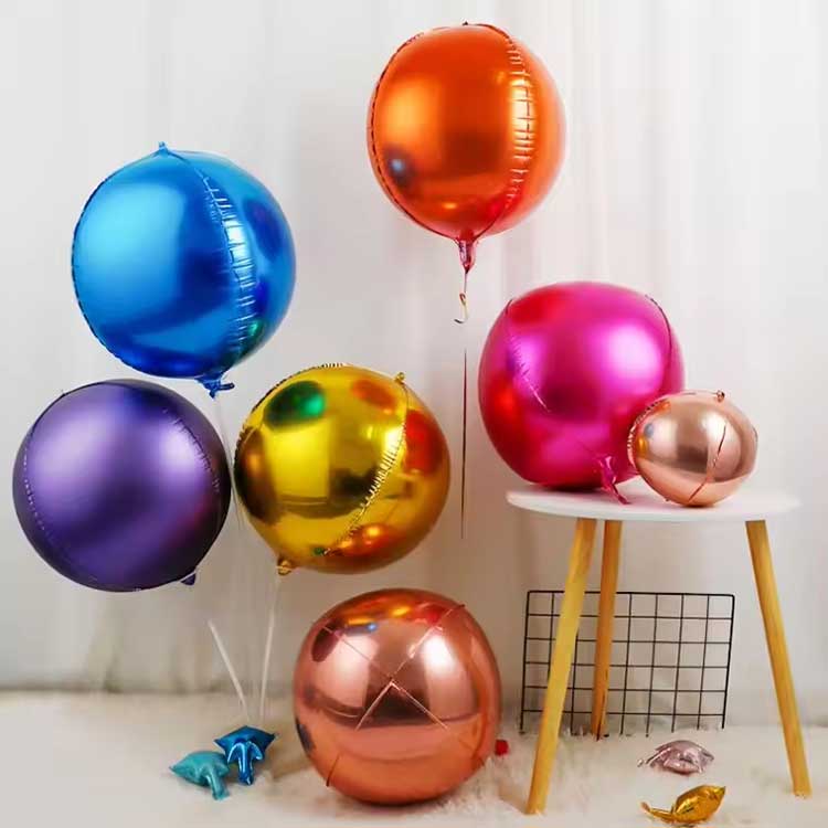 4D färgad rund folieballong