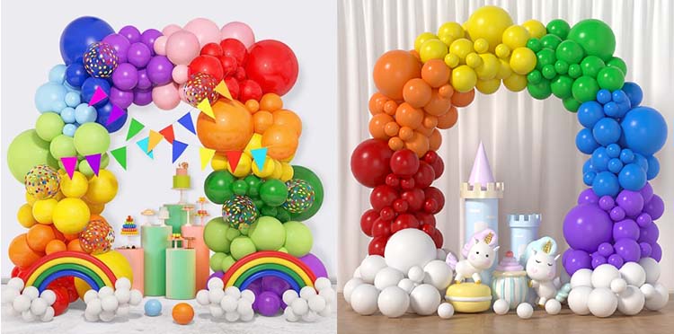 colorful balloon arch