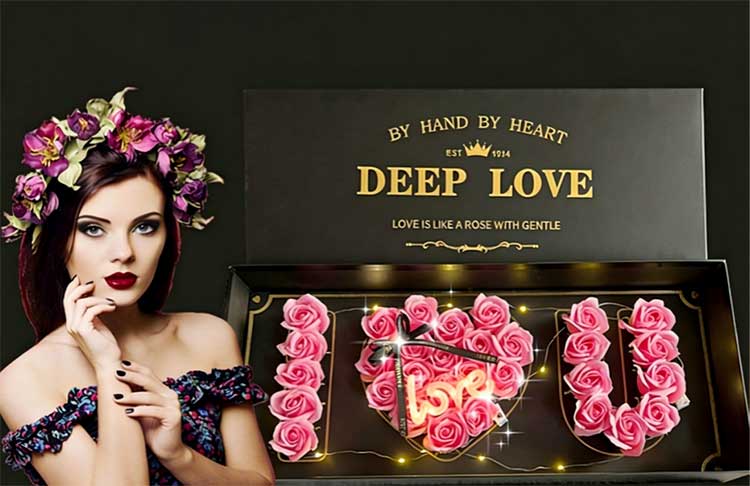 Soap Rose Heads Flower Boxes