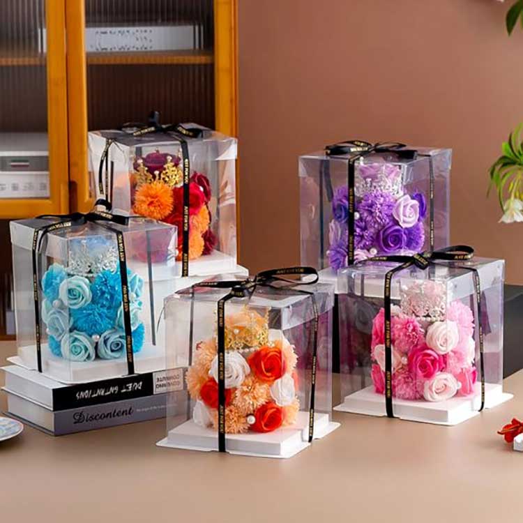 Rosa blomma presentförpackning